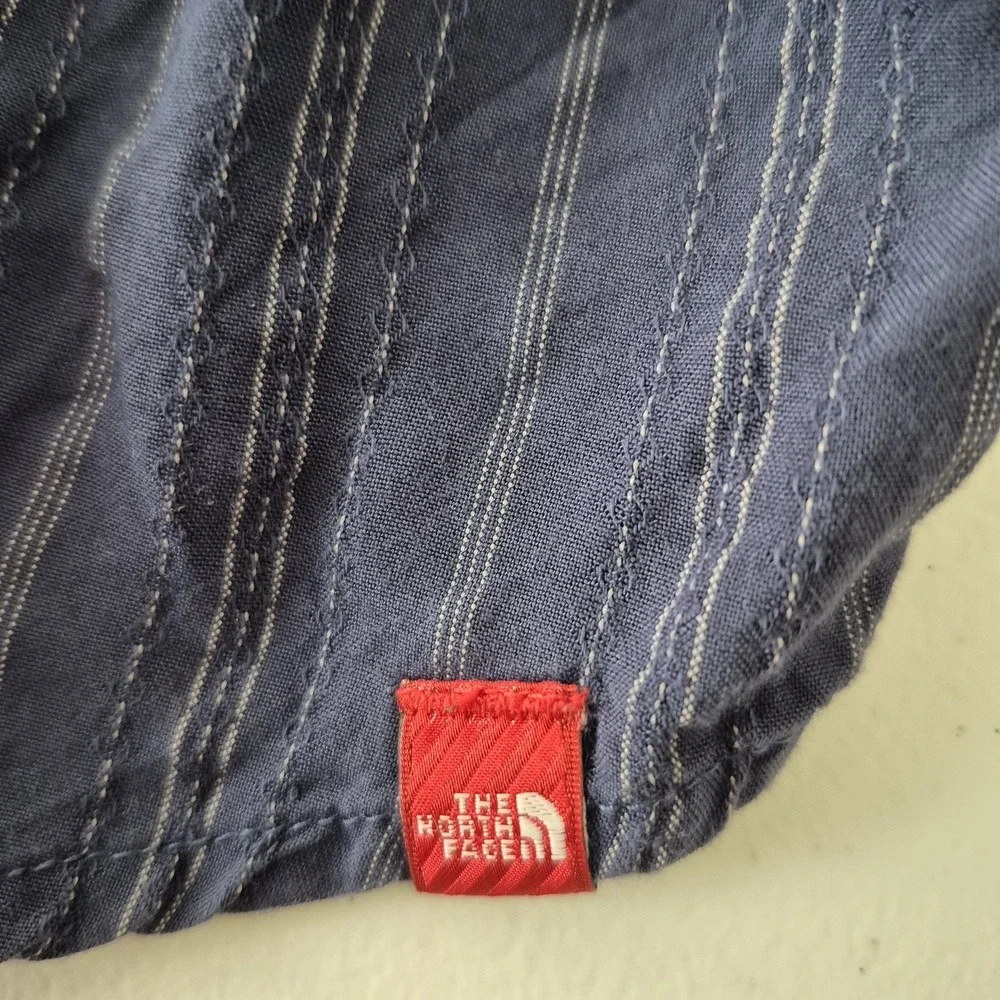 North Face Shirt Mens Large‎ Blue Button Up Long Sleeve Modal Blend Lightweight